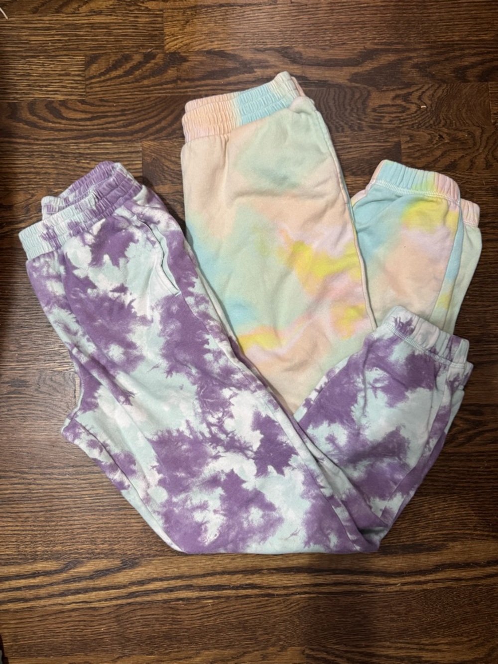 Art Class Set of 2 Kids Tie-Dye Jogger Pants - Pastel Purple & Multicolor